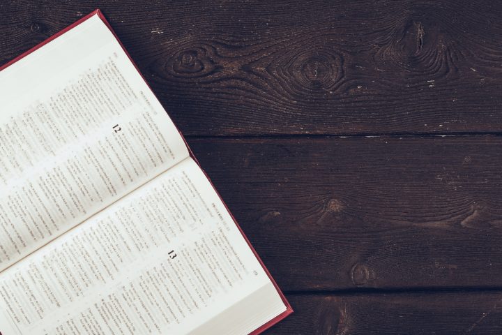 The Holy Bible on a wooden table