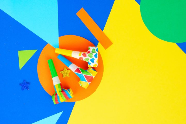 Carnival flat lay background